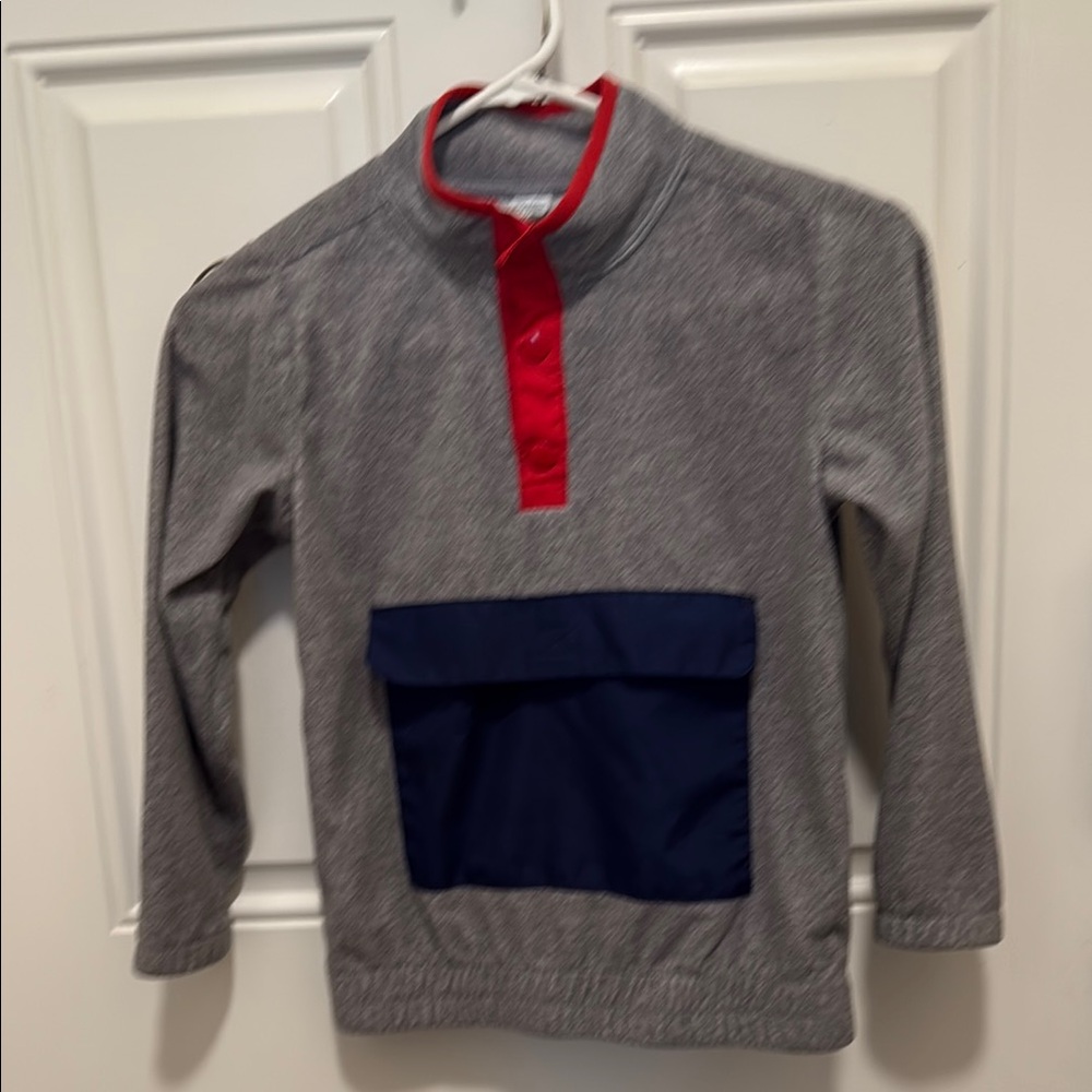 Carter's Gray and Red Color-Block Hoodie